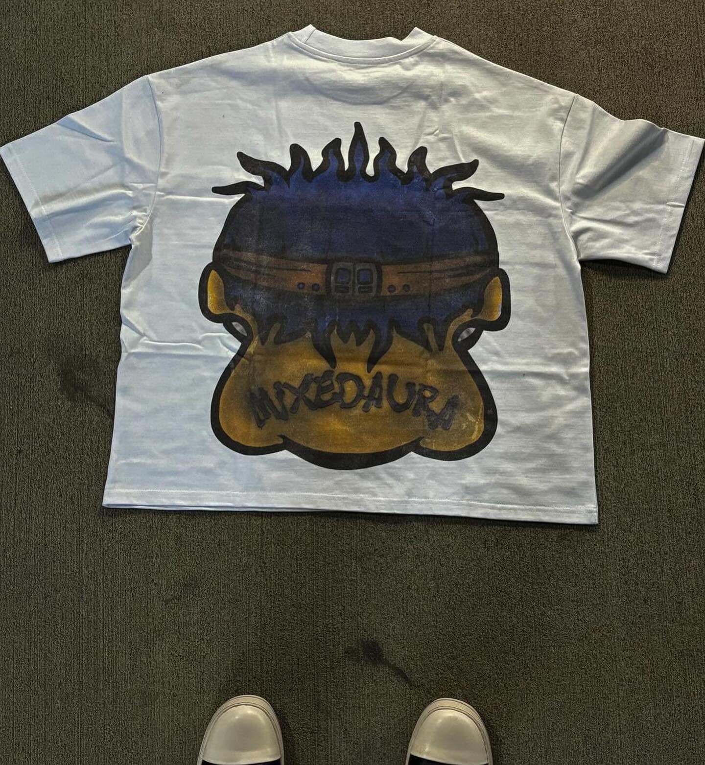 American Fashion Goth Big Head Cartoon Print Oversized T-Shirt Men's Y2K Street Hip-Hop Harajuku Loose Casual Couple Clothes