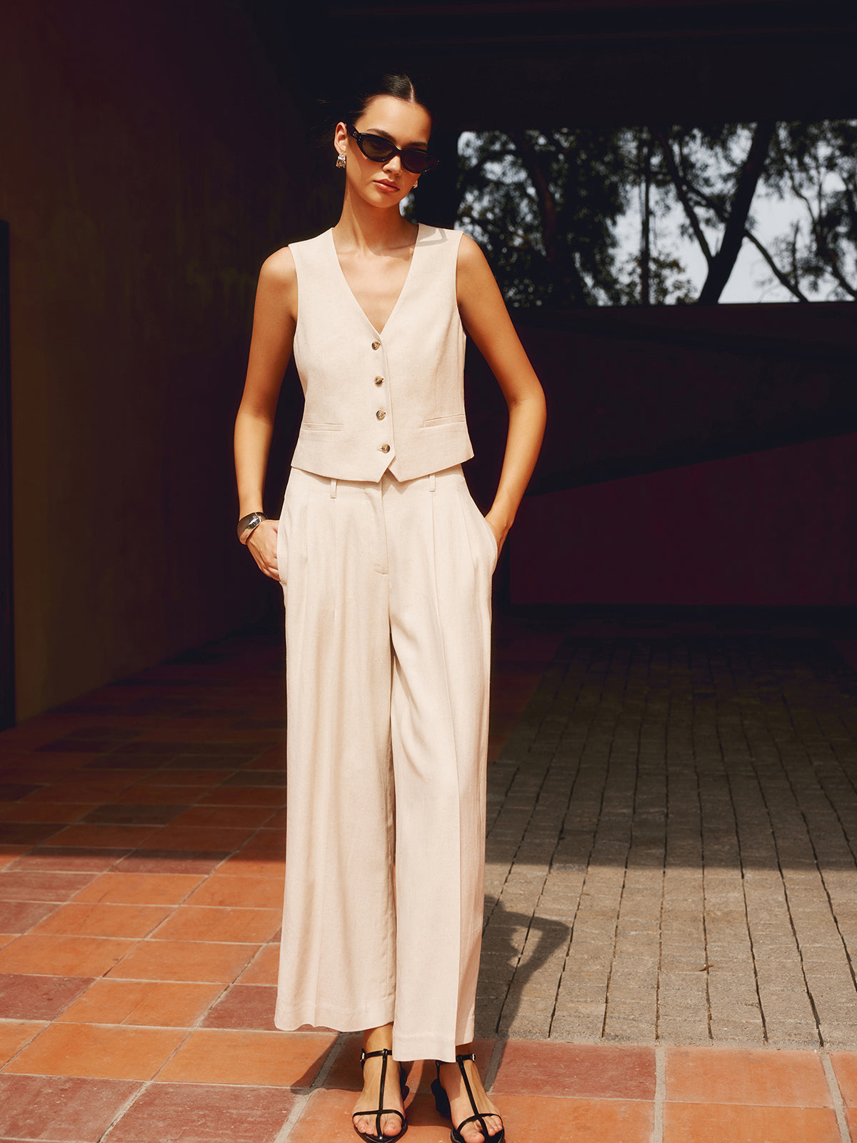 Maxct Solid Suit Straight Leg Pants
