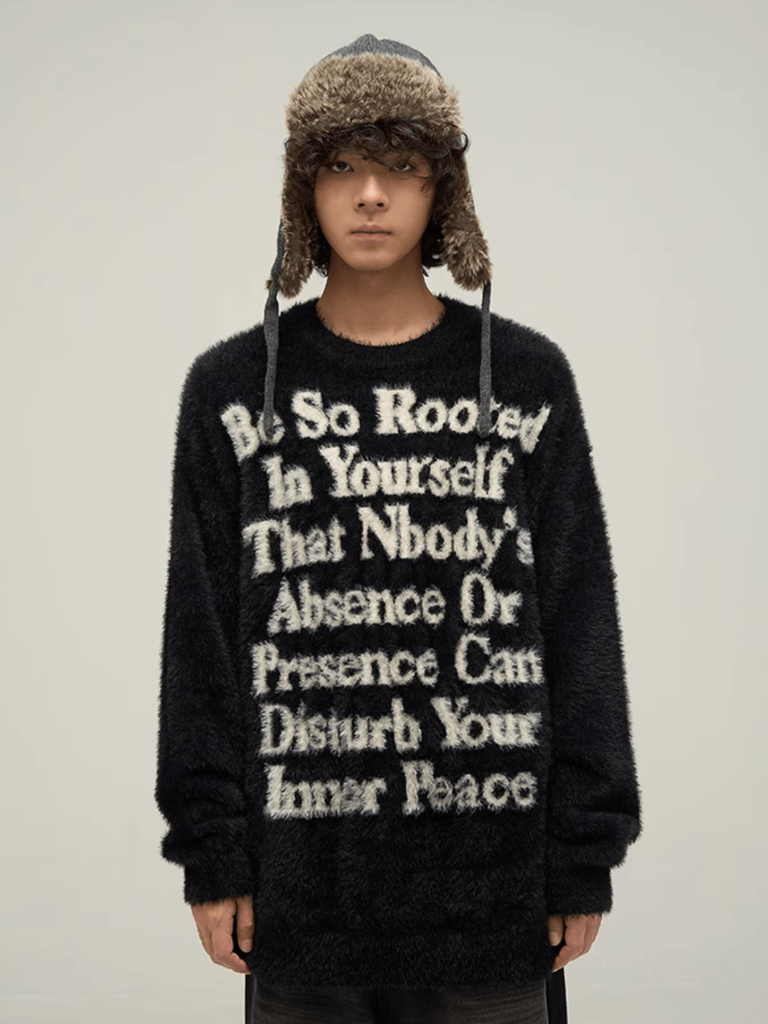 Maxct [Motherfucker] Lazy Wind Round Neck Knit Sweater Na709
