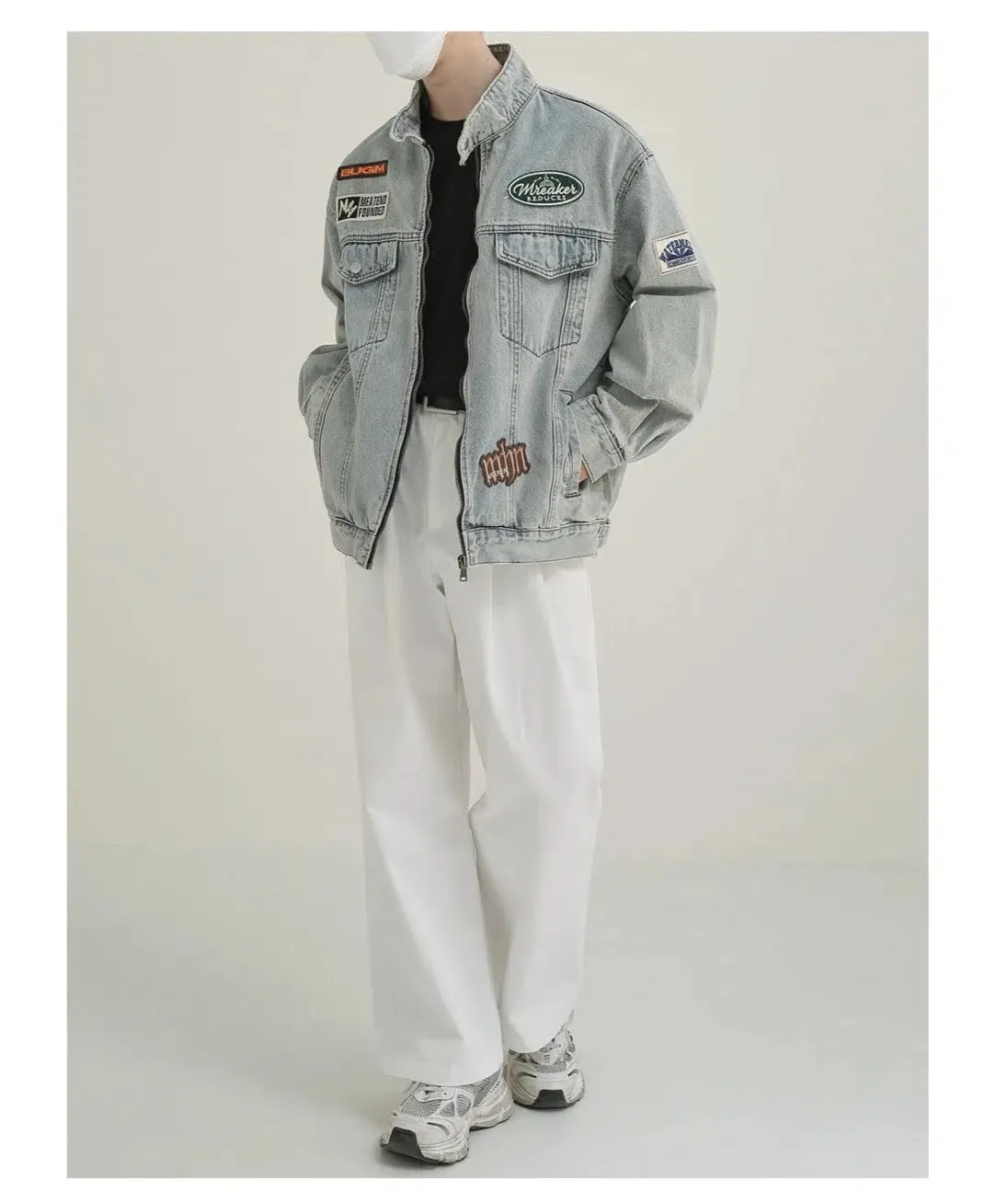 Maxct Racing Print Label Denim Jacket