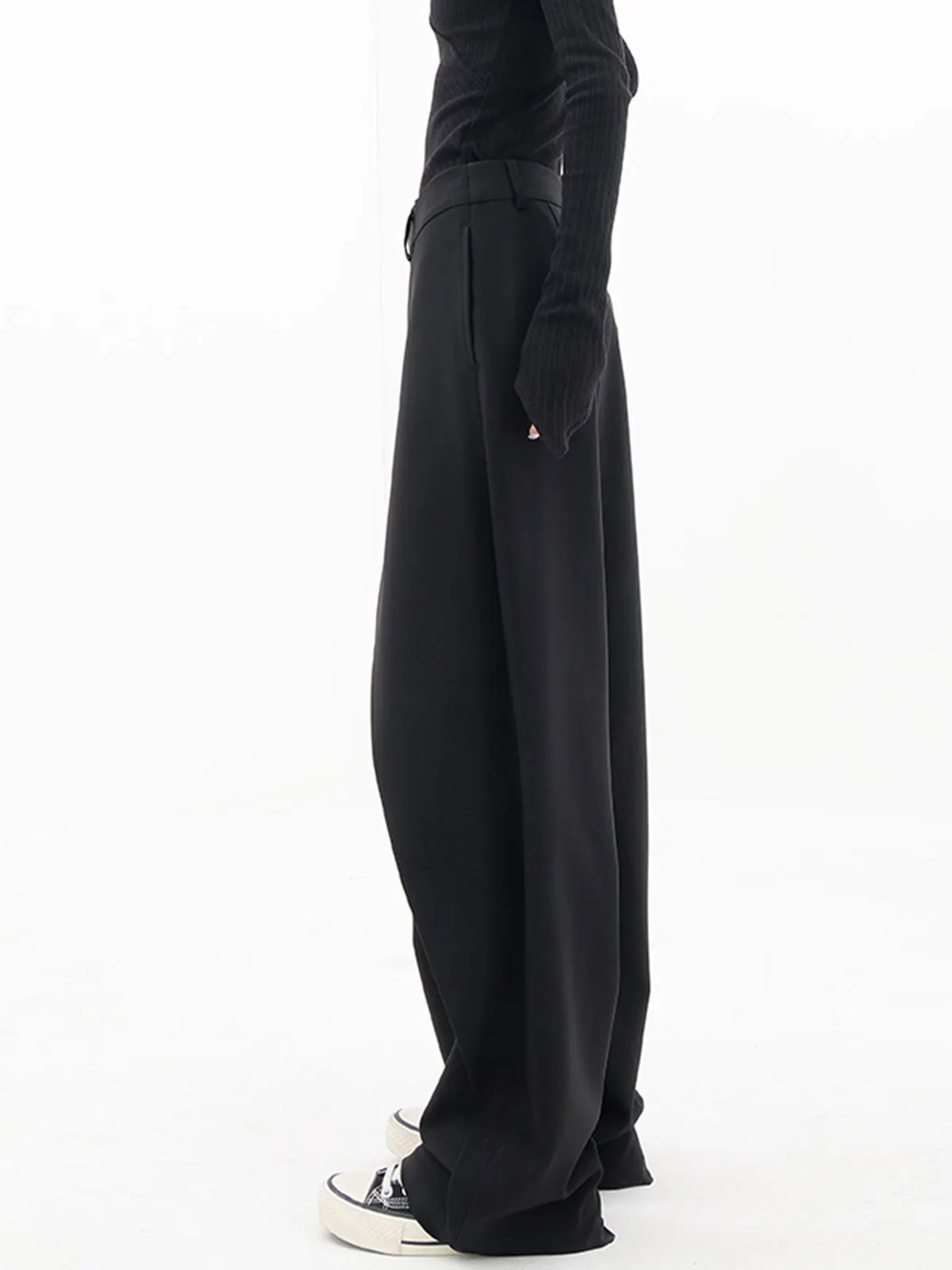 Maxct Asymmetrical Layer Button Wide Leg Dress Pants