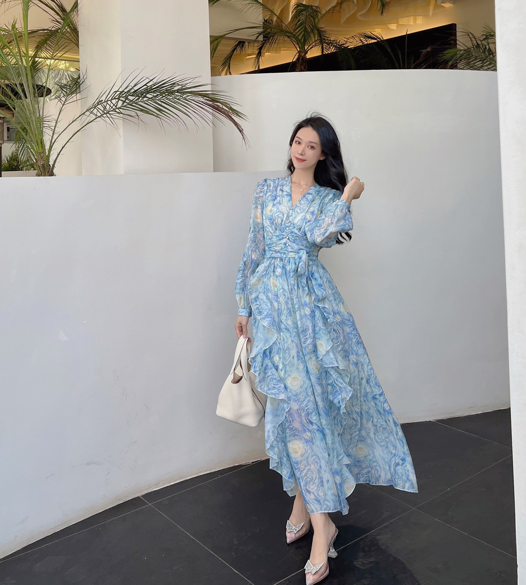 Starry Nights Ruffle Maxi Dress Maxct