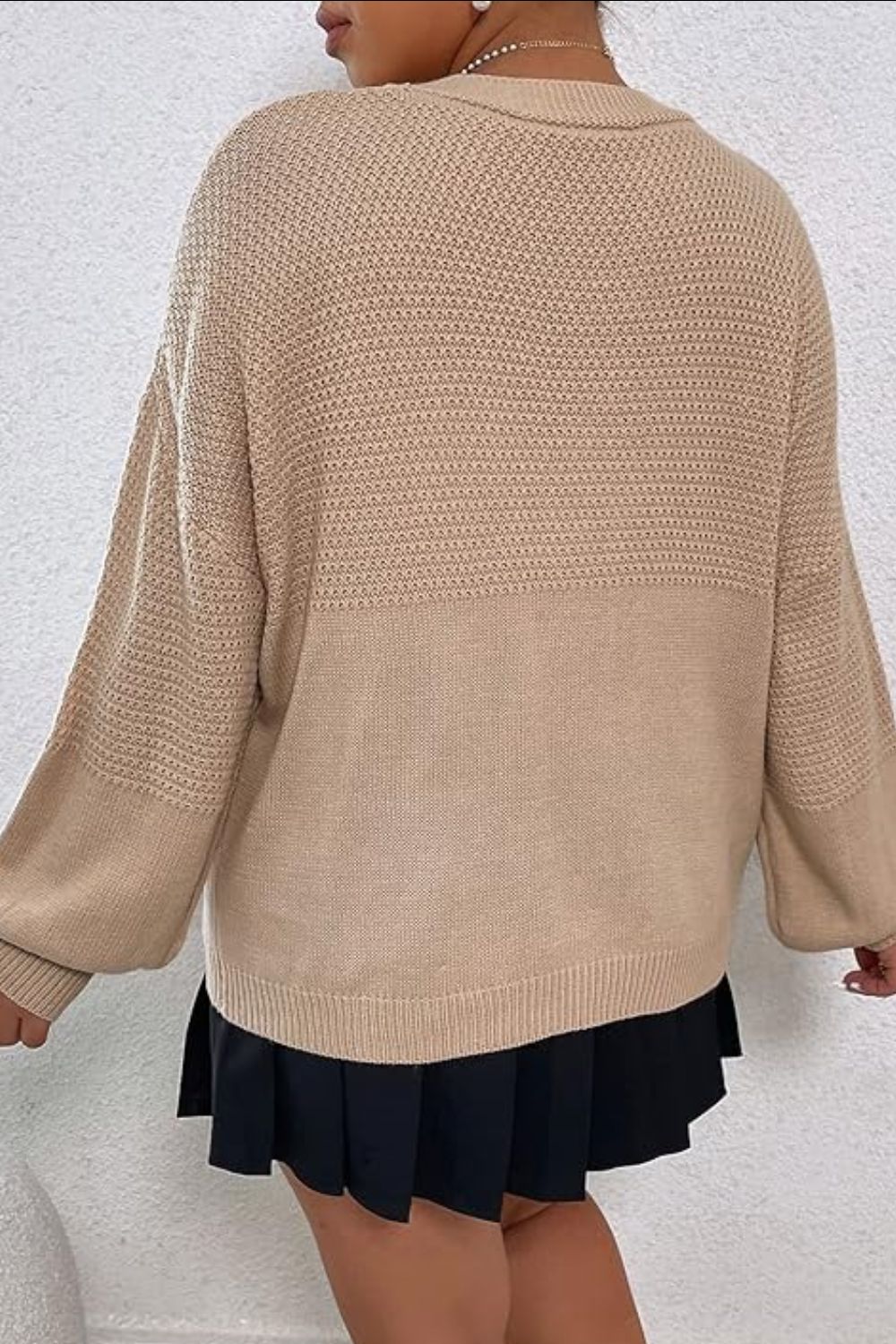 Maxct &Floral Applique Drop Shoulder Open Front Cardigan
