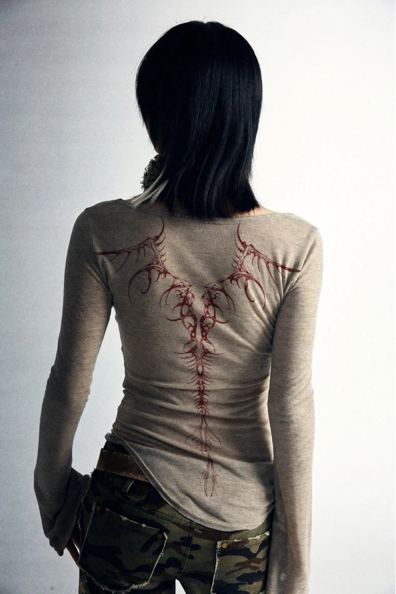 Maxct &Fairy Grunge Back Print Top
