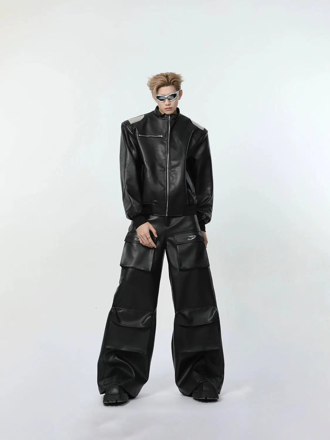 Maxct Leather Jacket with Shoulder Pad