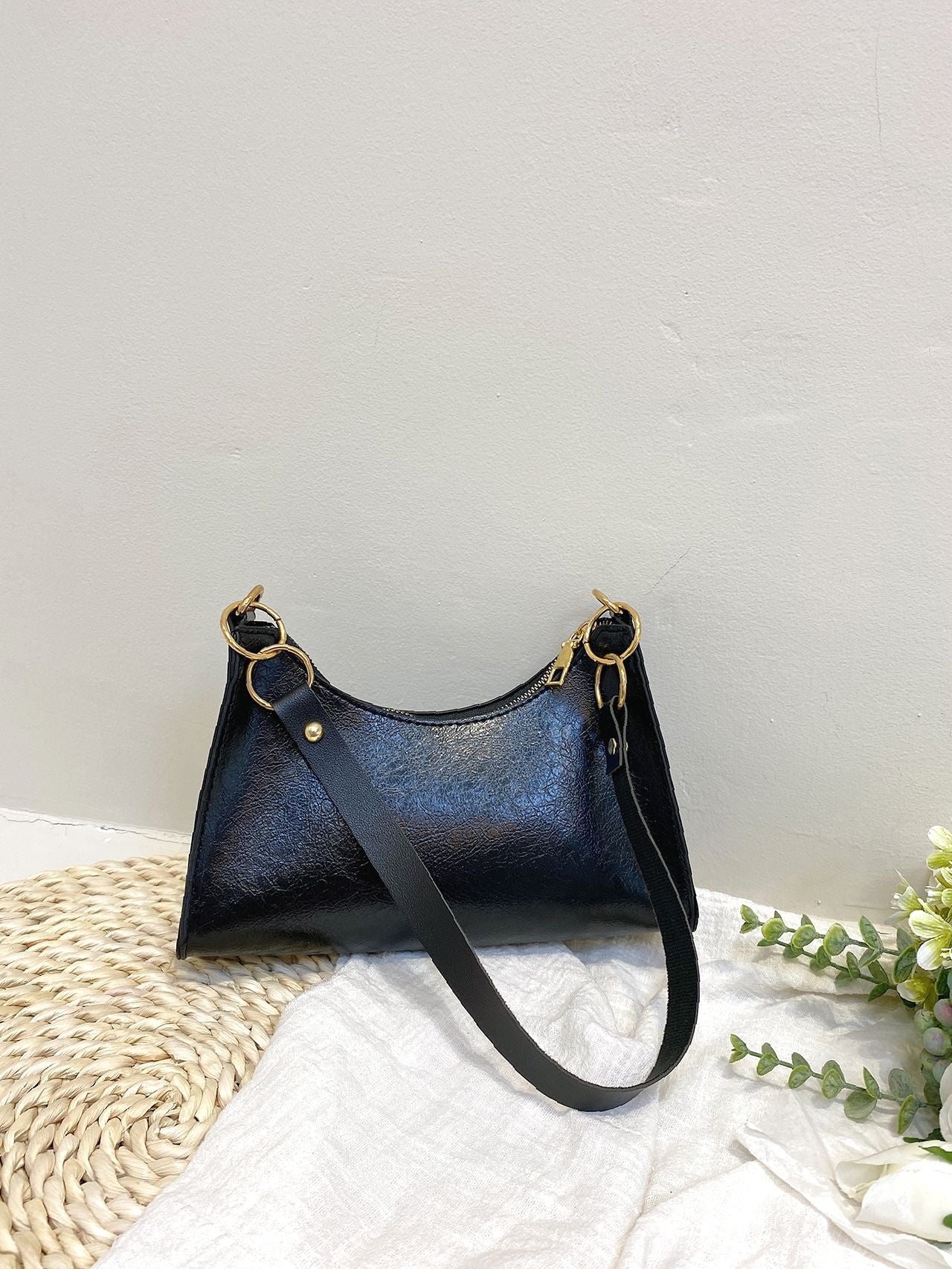 Bag For Love - Minimalist Textured Baguette Bag  - Women Maxct Bags