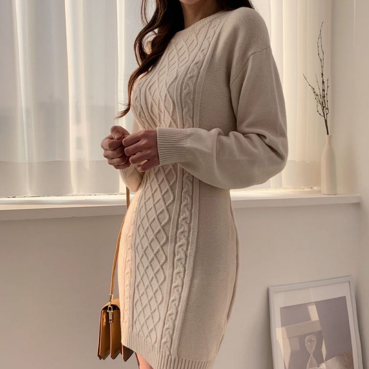 Ribbed Bodycon Mini Sweater Dress Maxct