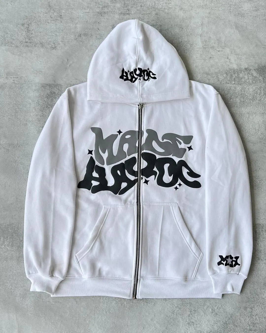 Y2K Zip Up Hoodie Harajuku Men Letter Graphic Printing Oversized Hoodie Sweatshirt Punk Rock Gothic Clothes Tops Streetwear