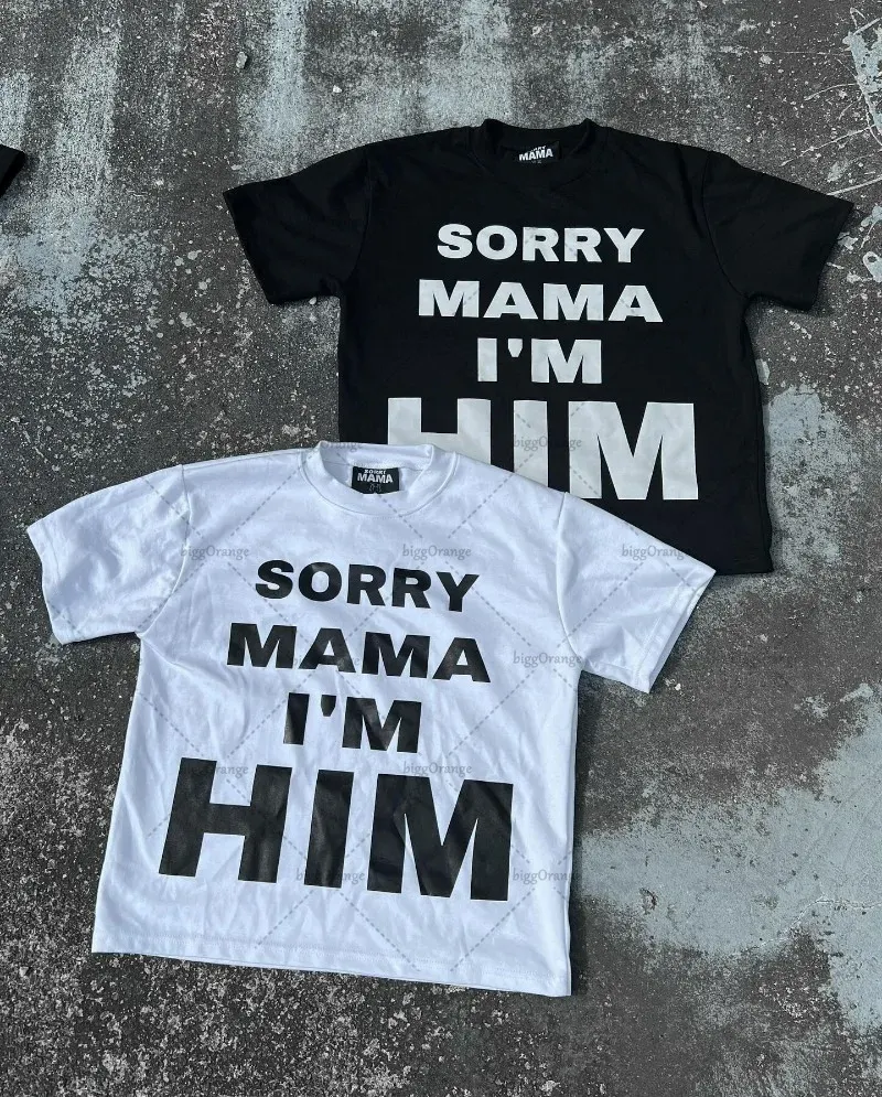 Street Harajuku Retro Casual Clothing Gothic Punk Round Neck Short-sleeved Women Y2k Letter Printed Oversized Top T-shirt Men