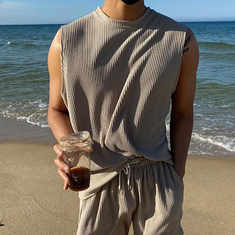 Maxct Pleated Stripe Top & Shorts