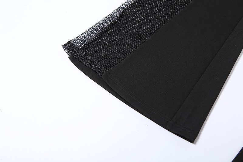 Show Thin Black High Waist Pants Low-Cut Suspenders