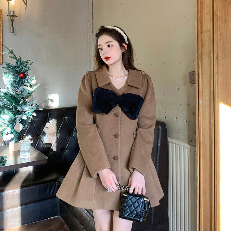 Sweet Bow Dress Coat Maxct