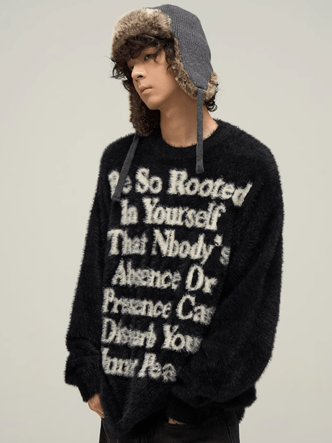Maxct [Motherfucker] Lazy Wind Round Neck Knit Sweater Na709