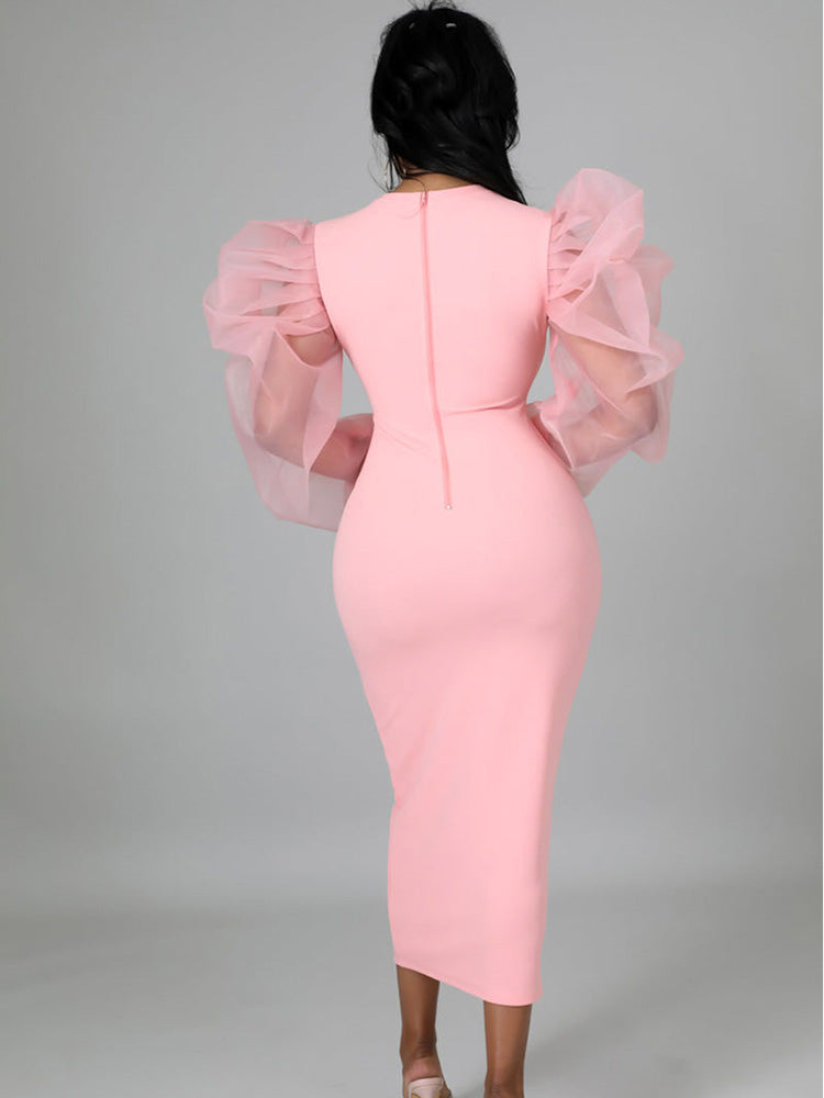 Puff Sleeve Maxi Dresses Maxct
