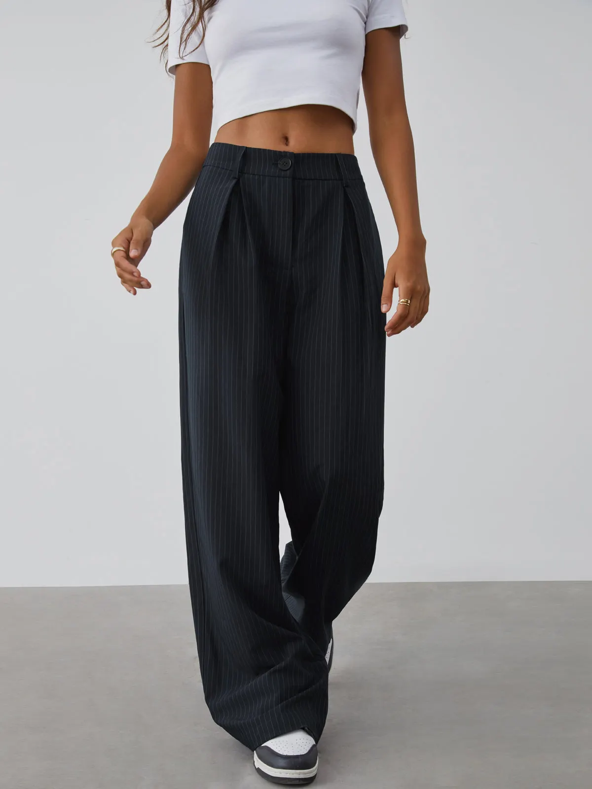 Maxct Shock Value Pinstripe Wide Leg Dress Pants