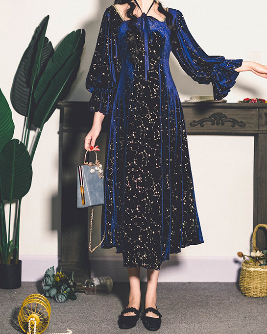 Constellation Velvet Midi Dress Maxct