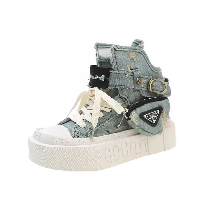 Women's Gothic Denim Short Ankle Boots Maxct