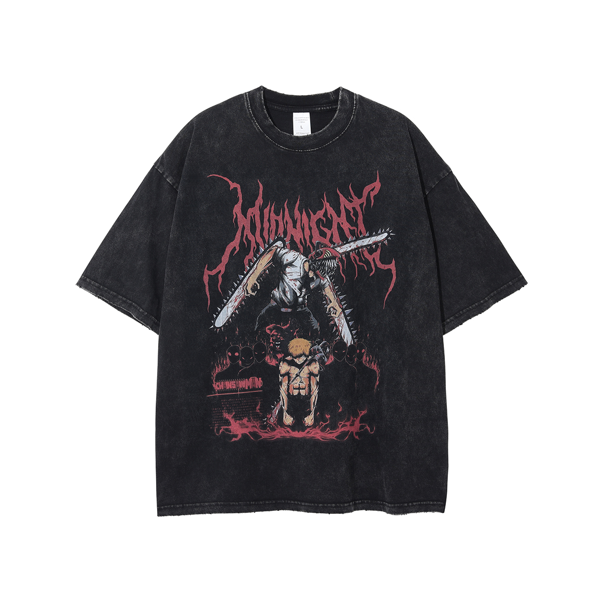 Men's Washed T-Shirt Hip Hop Streetwear Japanese Anime Graphic T Shirt Harajuku Cotton Casual Tshirt new Summer Short Sleeve Tees