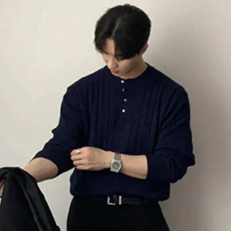 Maxct Cable Knit Henley Sweater