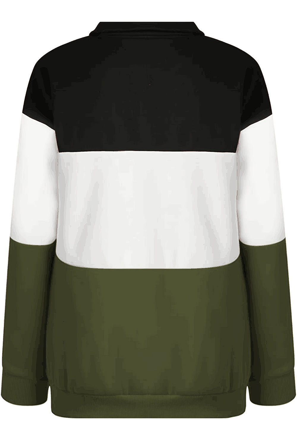 Maxct &Full Size Color Block Quarter Zip Long Sleeve Sweatshirt