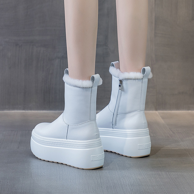 8cm Warm Microfiber Boots for Women - true-deals-club