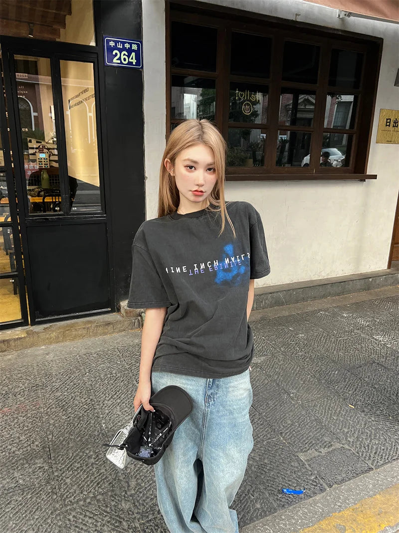 Maxct 90s Streetwear VTG NIN Nine-inch Nail Retro Print Oversized Cotton T-shirt High Quality Loose Casual Men Women 1:1 Vintage T Shirt Summer Sale