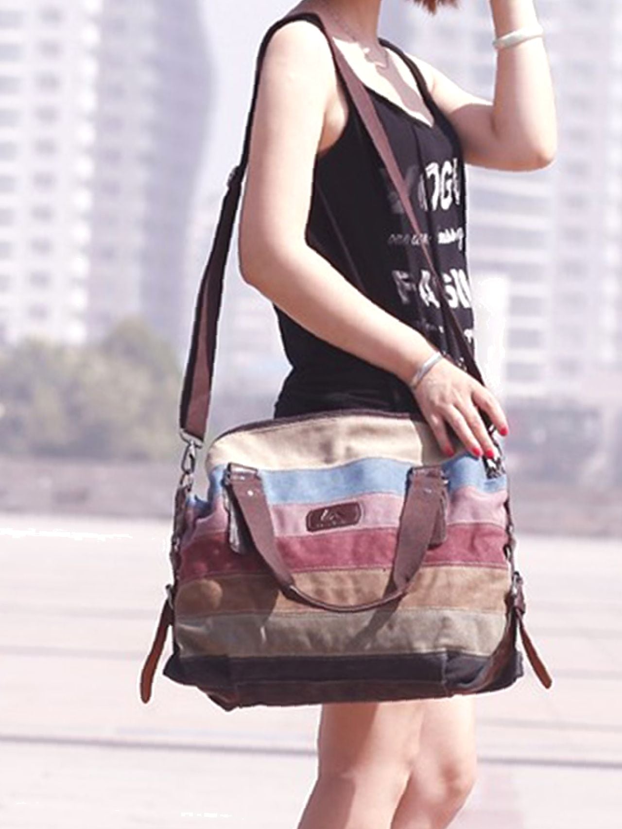 Maxct - Color Block Tote Bag  - Women Tote Bags