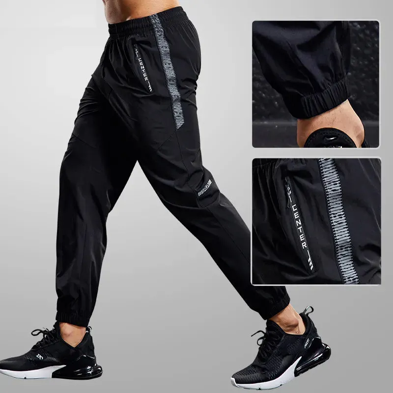 Men's Quick Dry Sports Workout Leggings with Zipper Pockets Maxct
