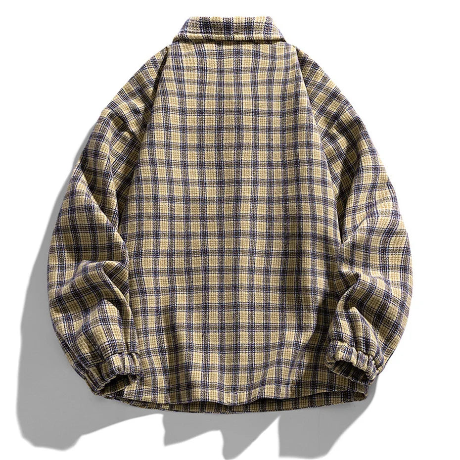 Maxct &AFLCZYU Plaid Woolen Light Jacket | S - 7XL