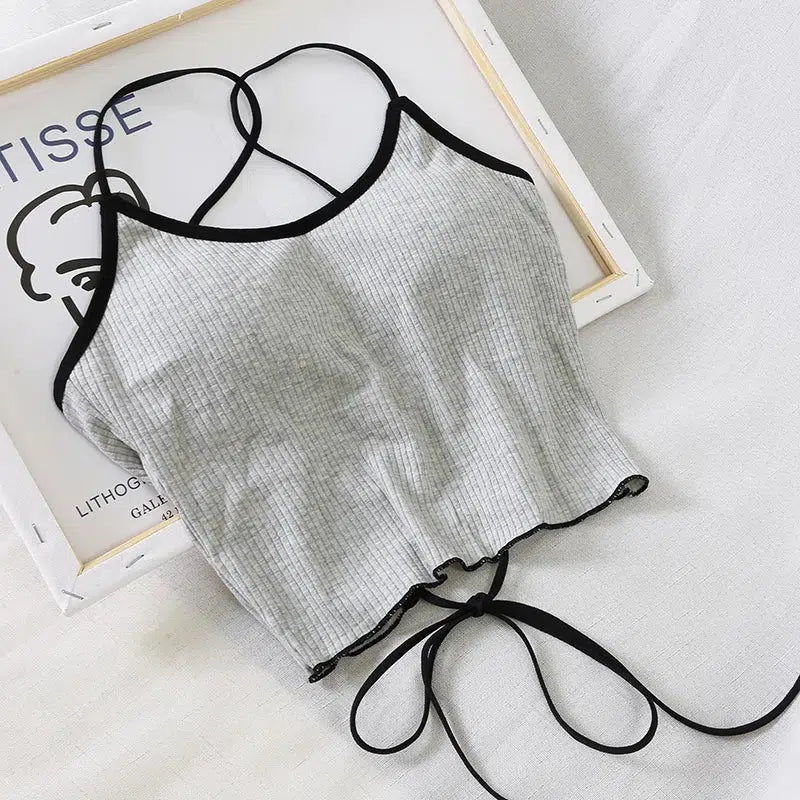Maxct &Basic Corduroy Backless Crop Top