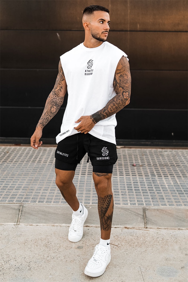 Men's 2-in-1 Quick Dry Gym Shorts - Breathable. Double-Deck. Running - true deals club