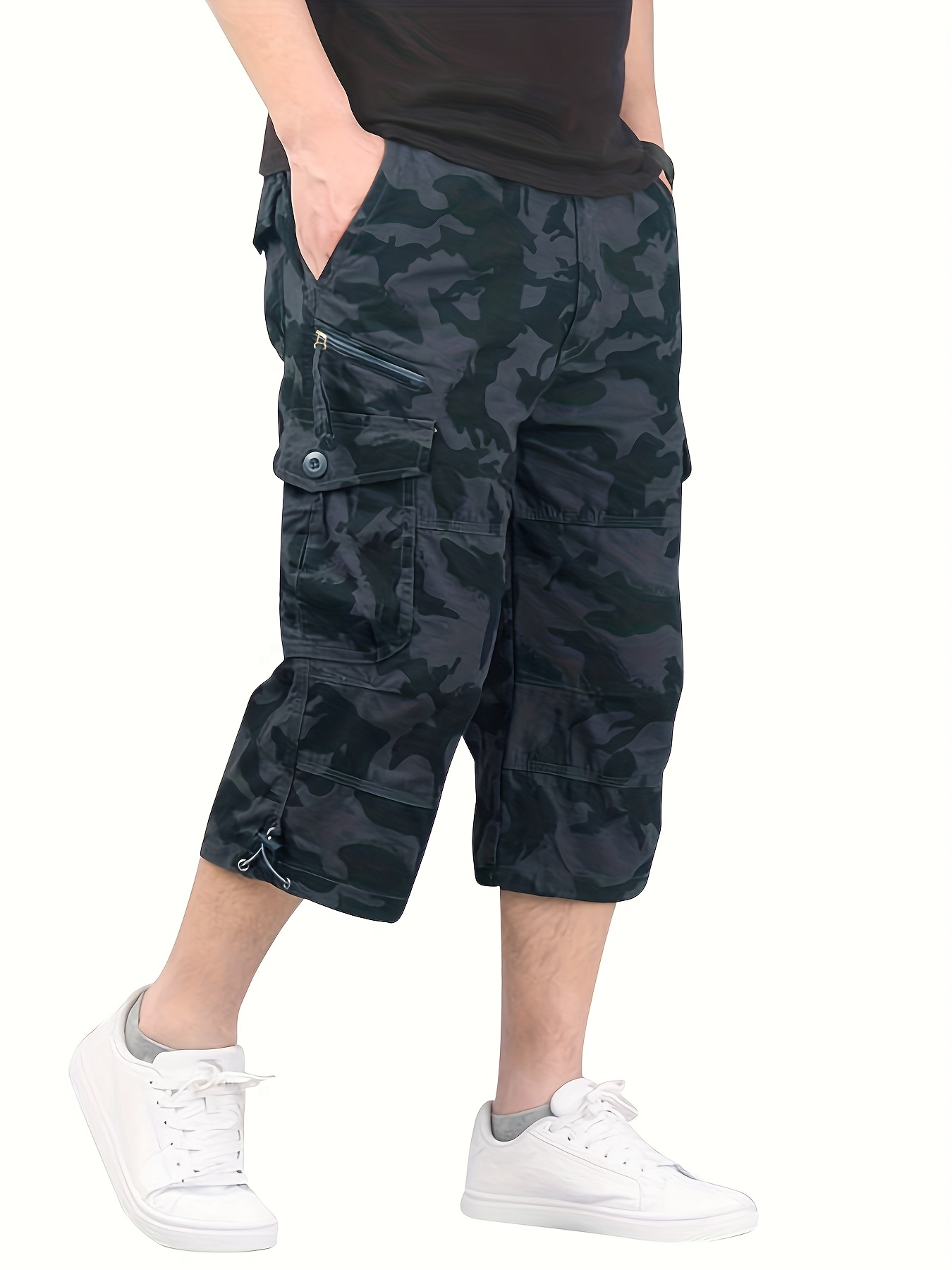 dunnmall Maxct Street Style Men's Casual Cargo Capris Jeans With Pocket, Men's Outfits
