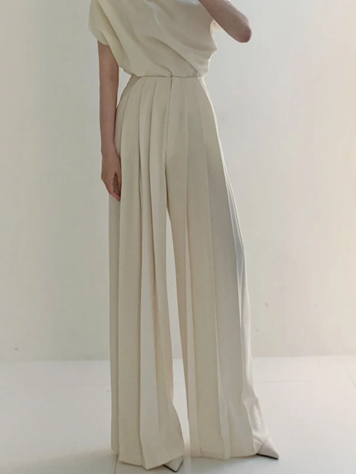 Maxct Pleated High Waist Wide Leg Pants