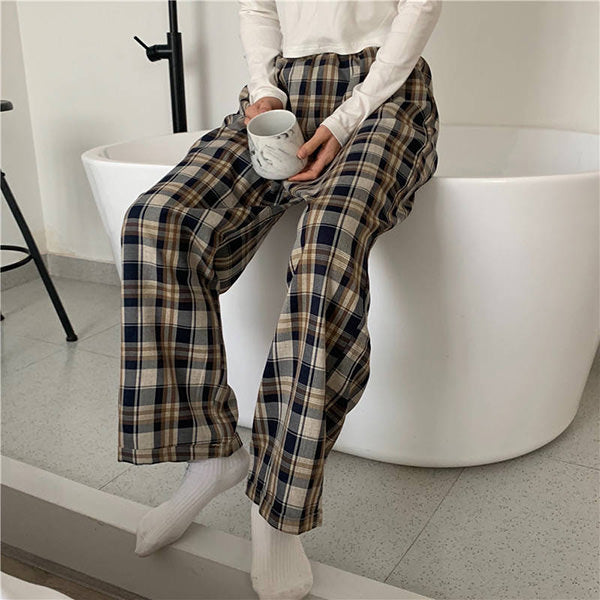 Cozy Up Plaid Trousers Maxct