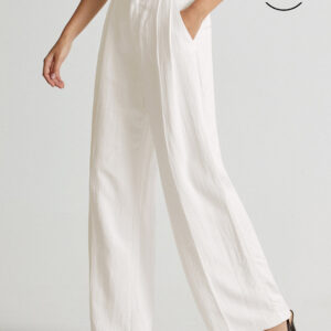 Maxct High Waisted Wide Leg Linen Pants