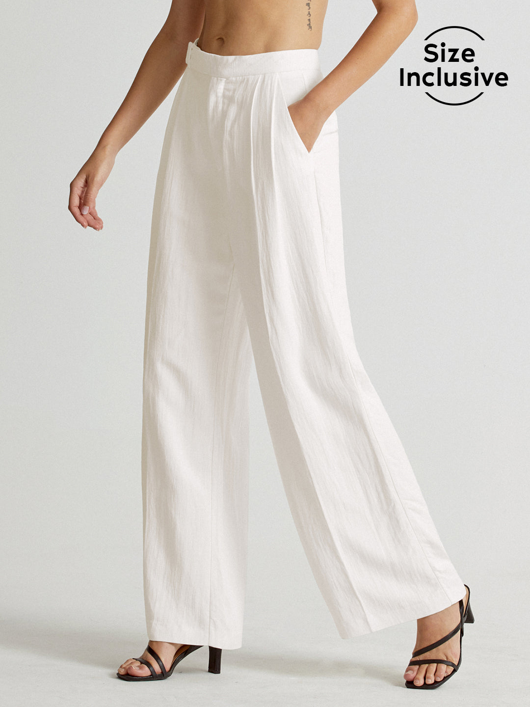 Maxct High Waisted Wide Leg Linen Pants