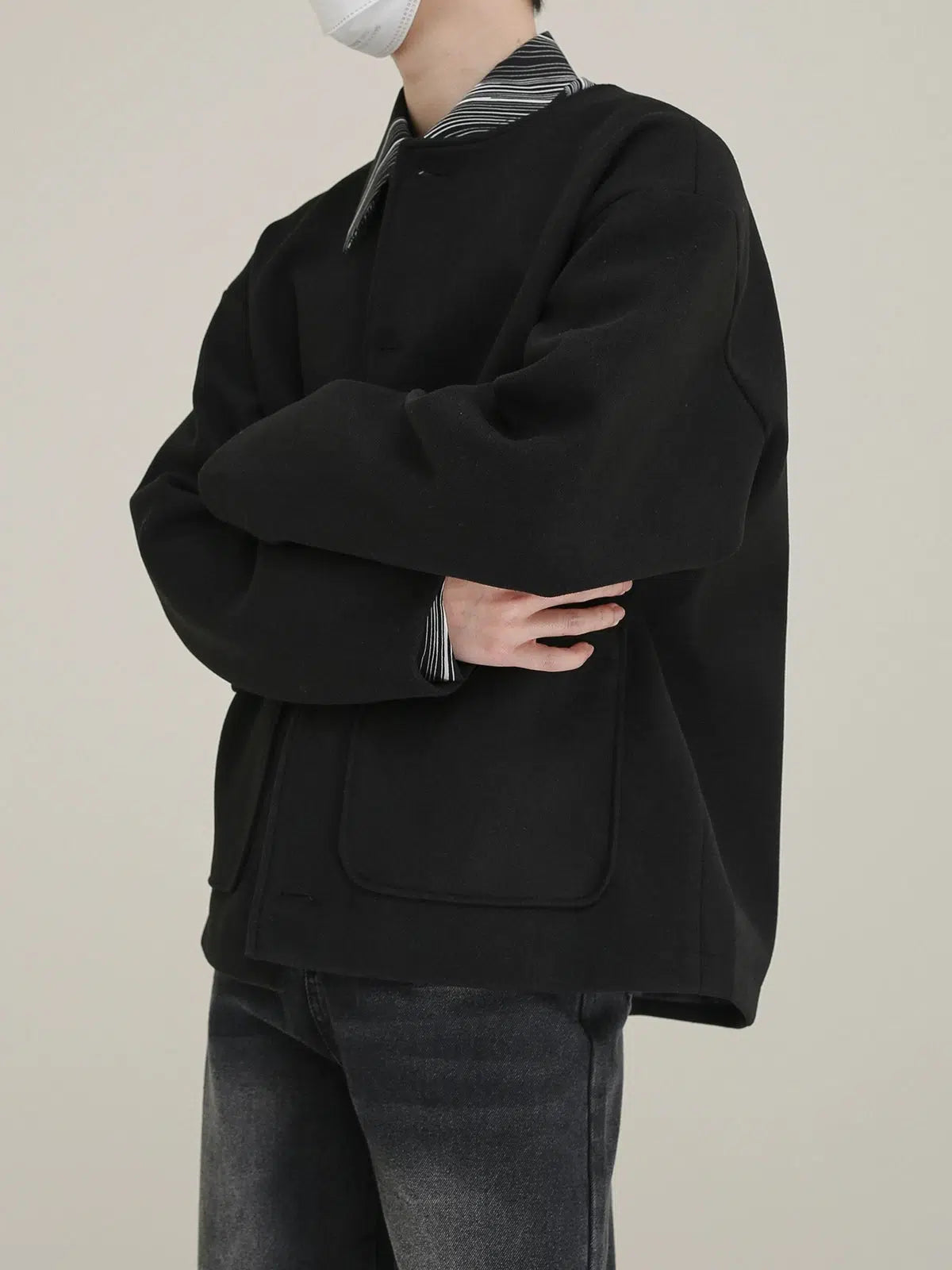 Maxct Round Neck Woolen Jacket