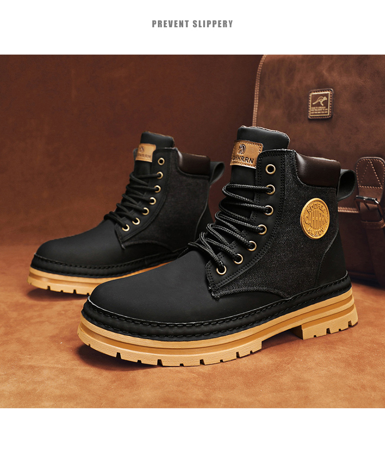 Winter Leather Work Boots: Casual Luxury for Men - true deals club