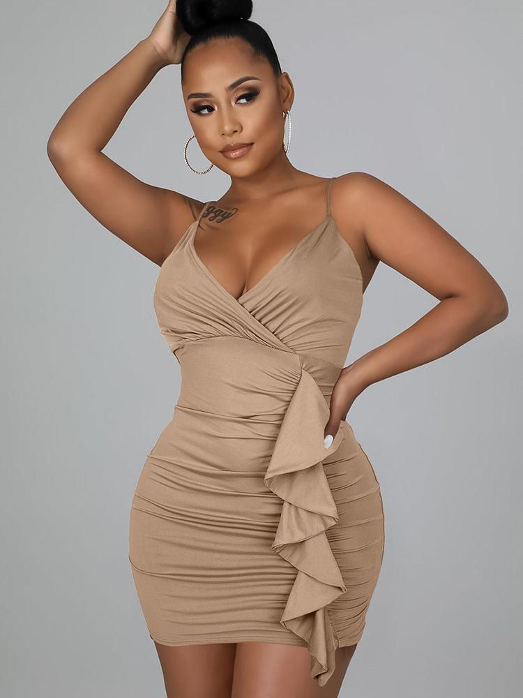 Ruffle Bodycon Ruch Wrap Dress Maxct