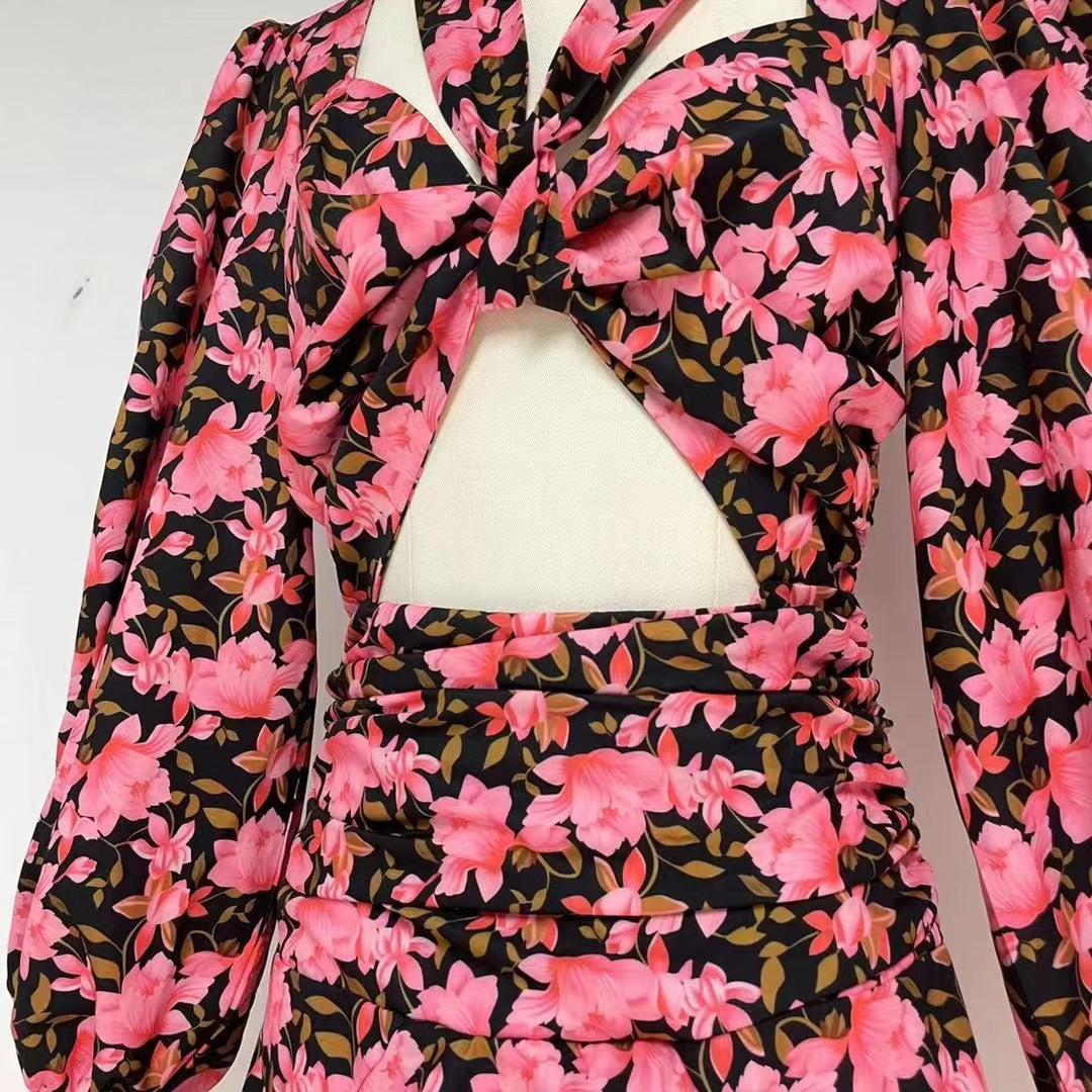 Silk Material Floral MaxiDresses Maxct