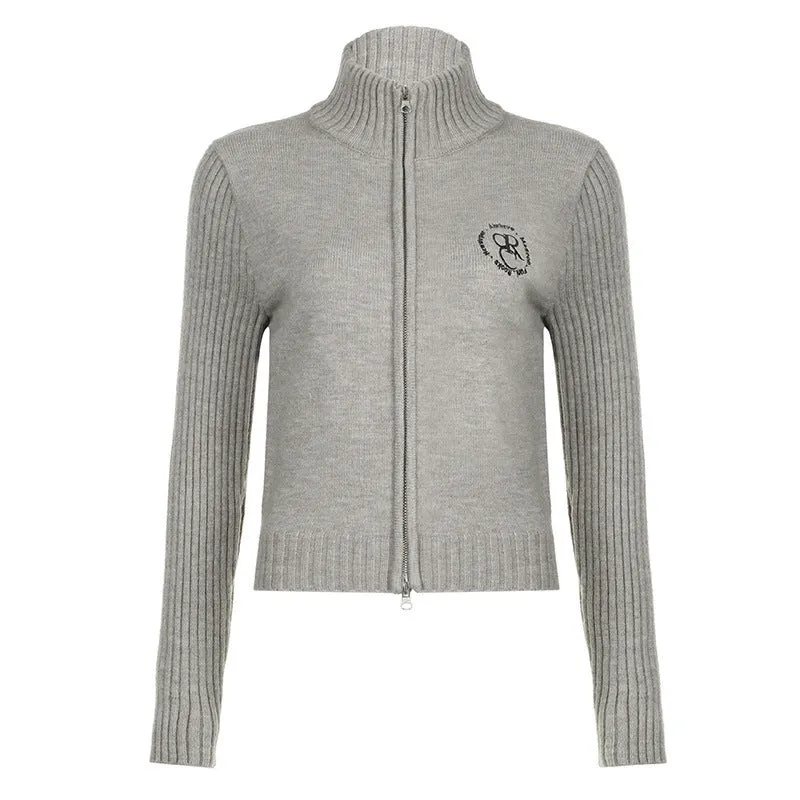 Maxct Double-ended Zipper Knitted Cardigan