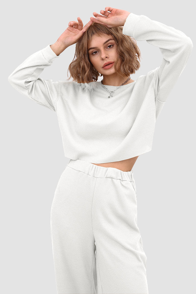 Maxct Waffle Solid Pullover Top & Knit Wide Pants - Image 10