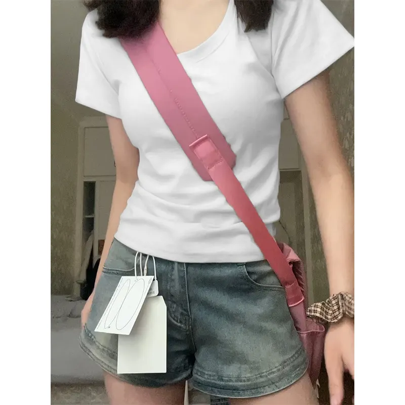 Maxct Shoulder T-Shirt Women's Spring and Autumn Outer Wearing Tight Waist Slim-Fit Pure Cotton Winter Inner Base Shirt New Long Sleeve Top