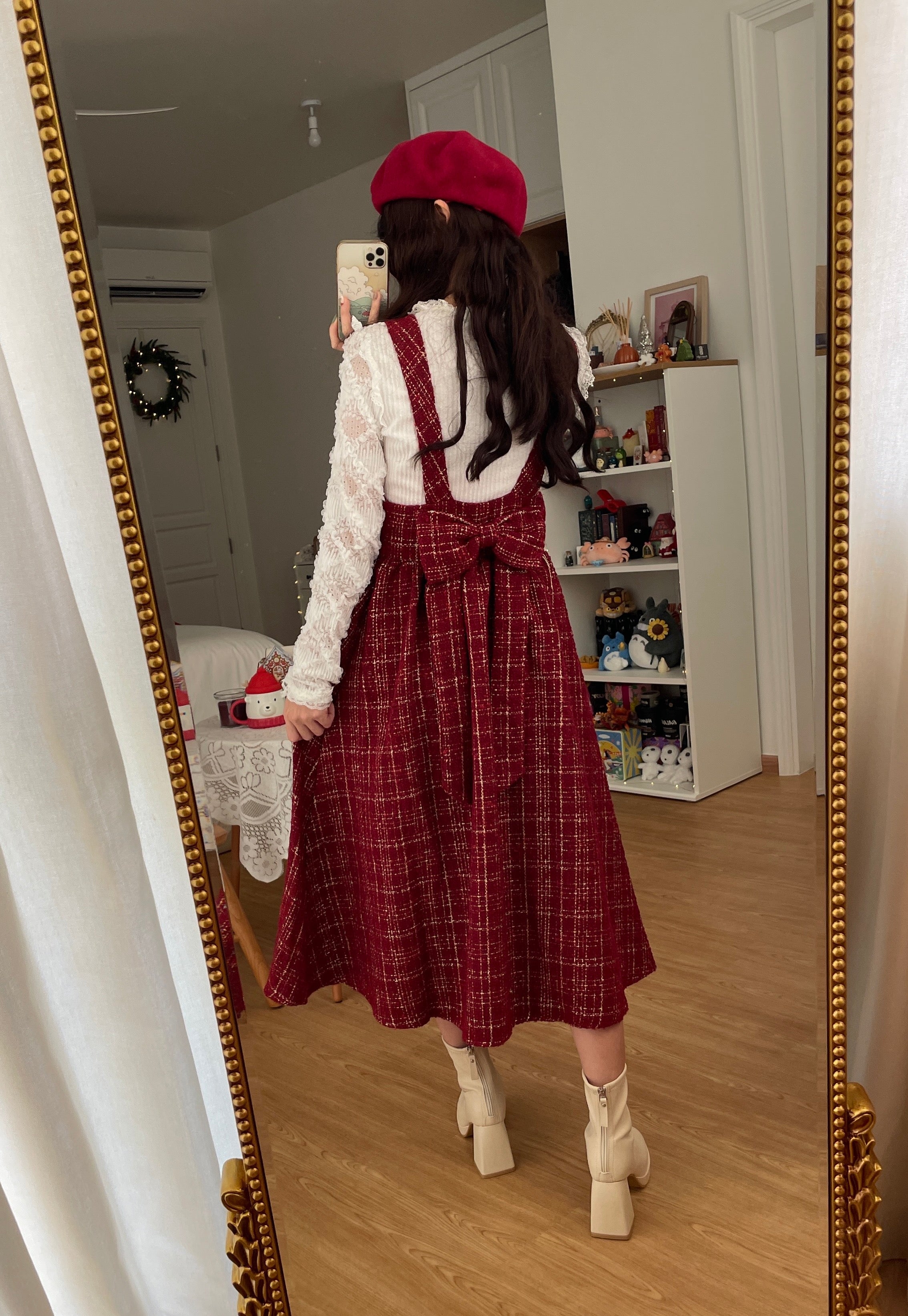 Sweet Apple Pie Plaid Pinafore Dress Maxct - Image 17