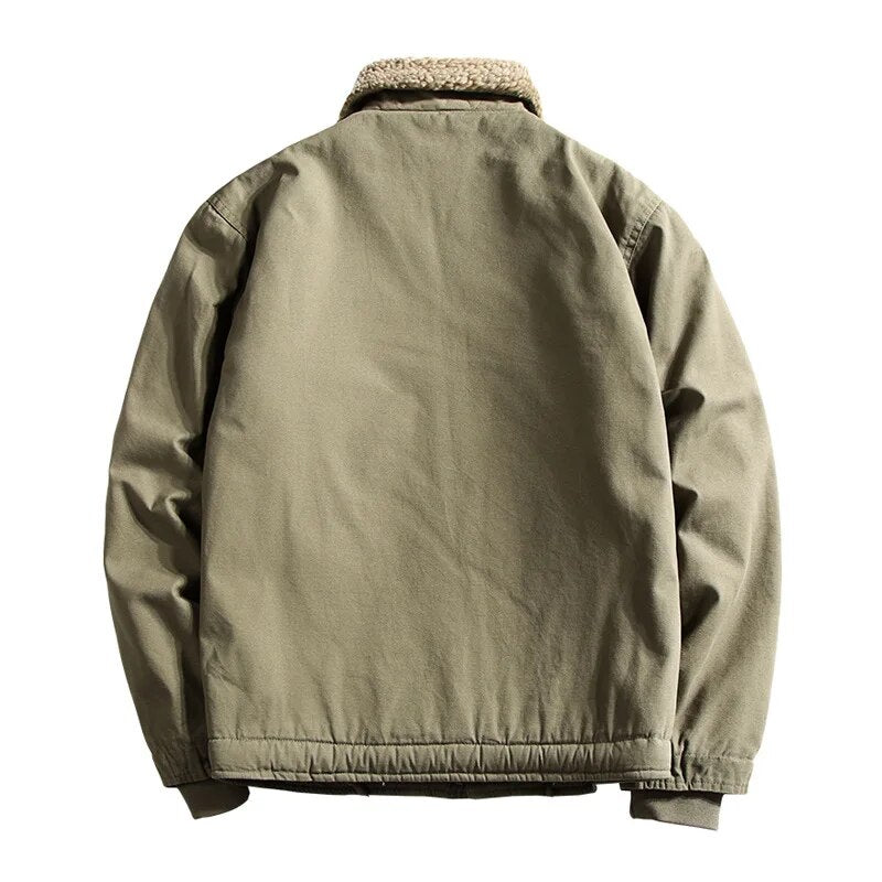 Maxct &Men's Fleece & Cashmere Lined ARMY Bomber Jacket