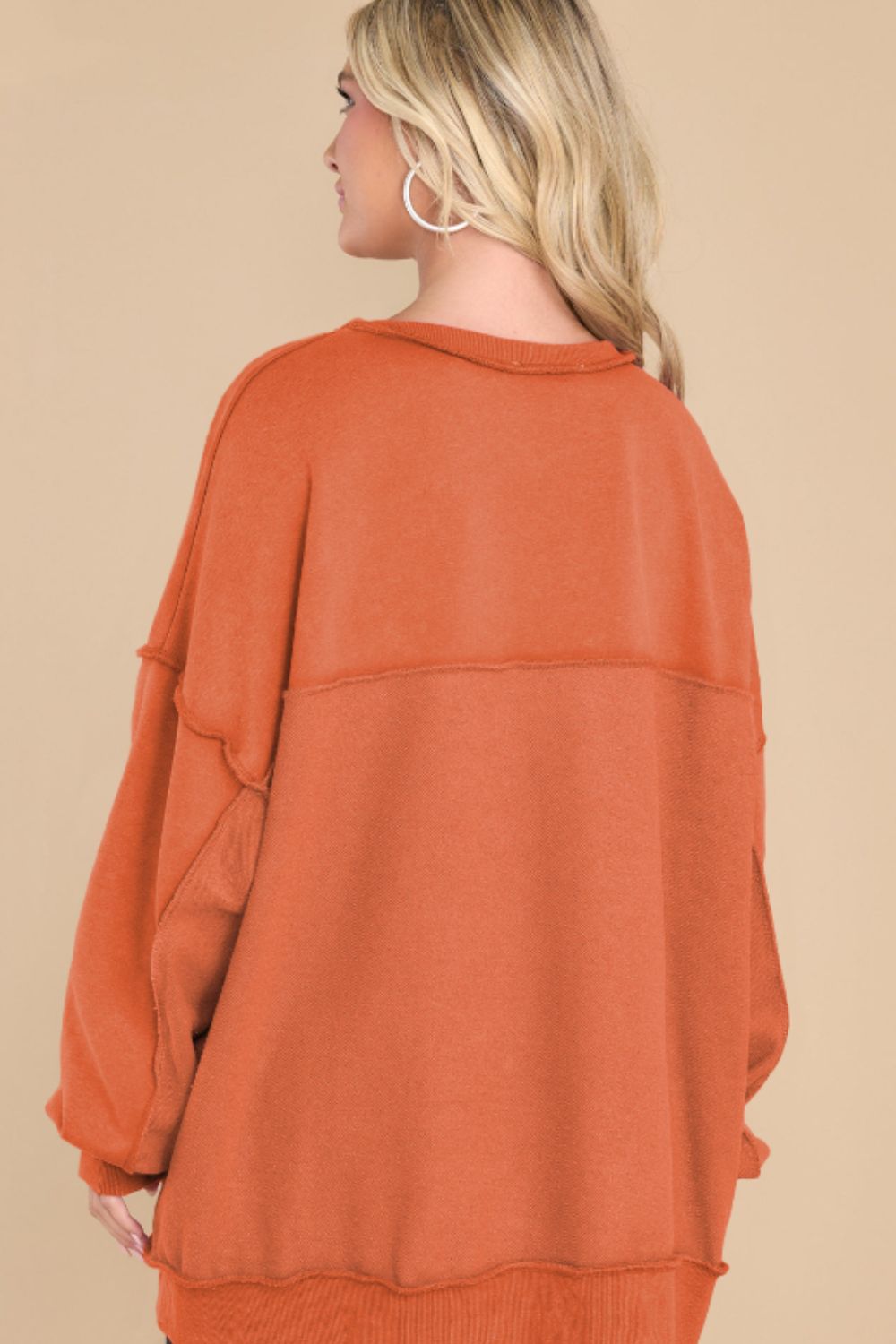 Maxct &Exposed Seam Long Sleeve Sweatshirt