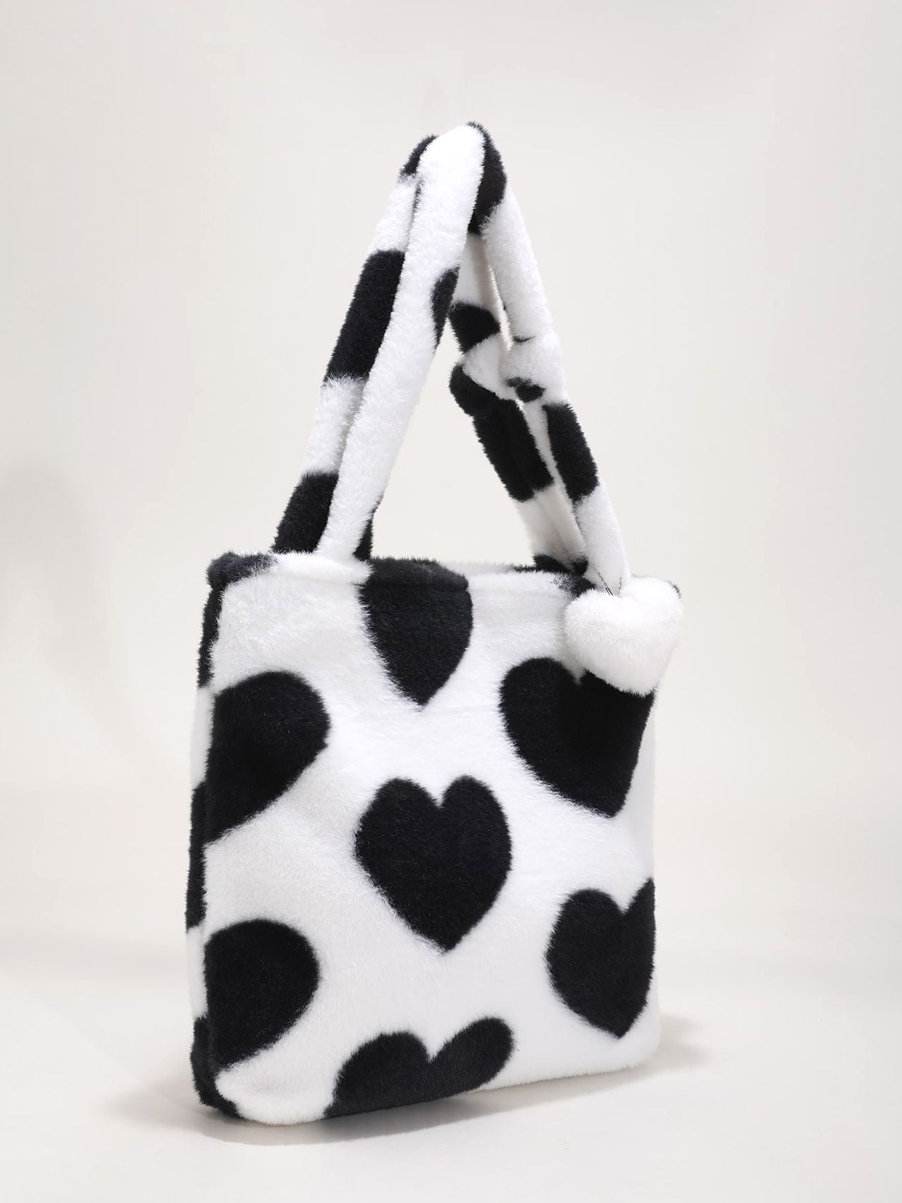 Maxct - Fluffy Heart Pattern Shoulder Tote Bag  - Women Tote Bags