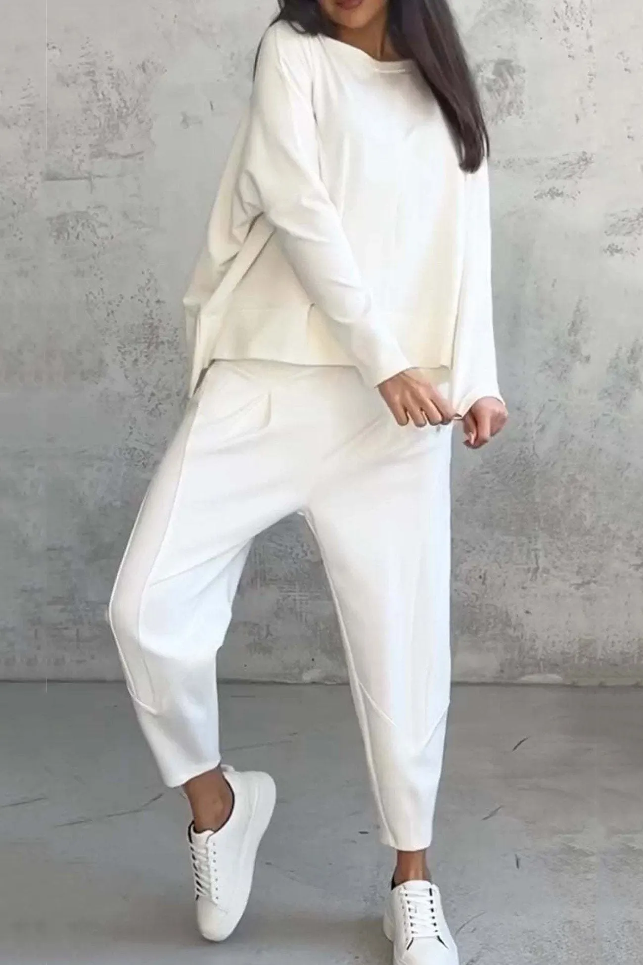 Maxct High Low Hem Sweatshirt Set