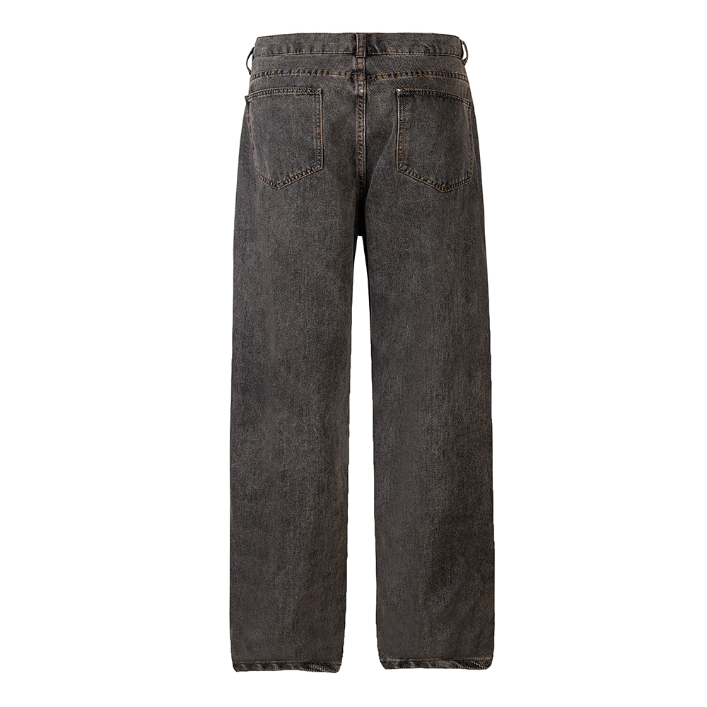 Jeans Pants for Men Straight Patchwork Streetwear Baggy Denim Trousers Unisex Cargos