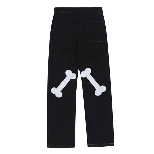 Skeleton Hands Embroidery Jeans Maxct